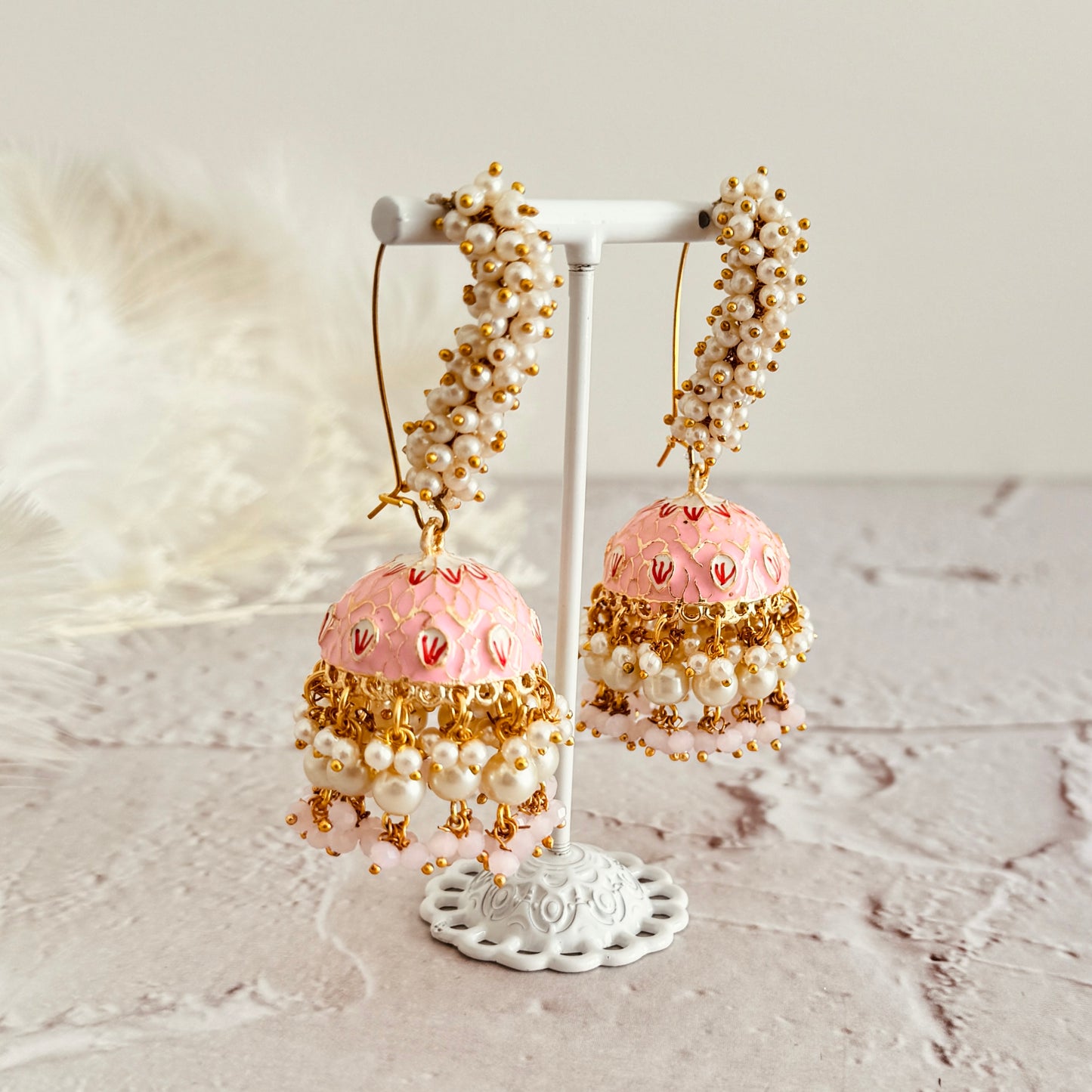 Megha Earrings (Pink)