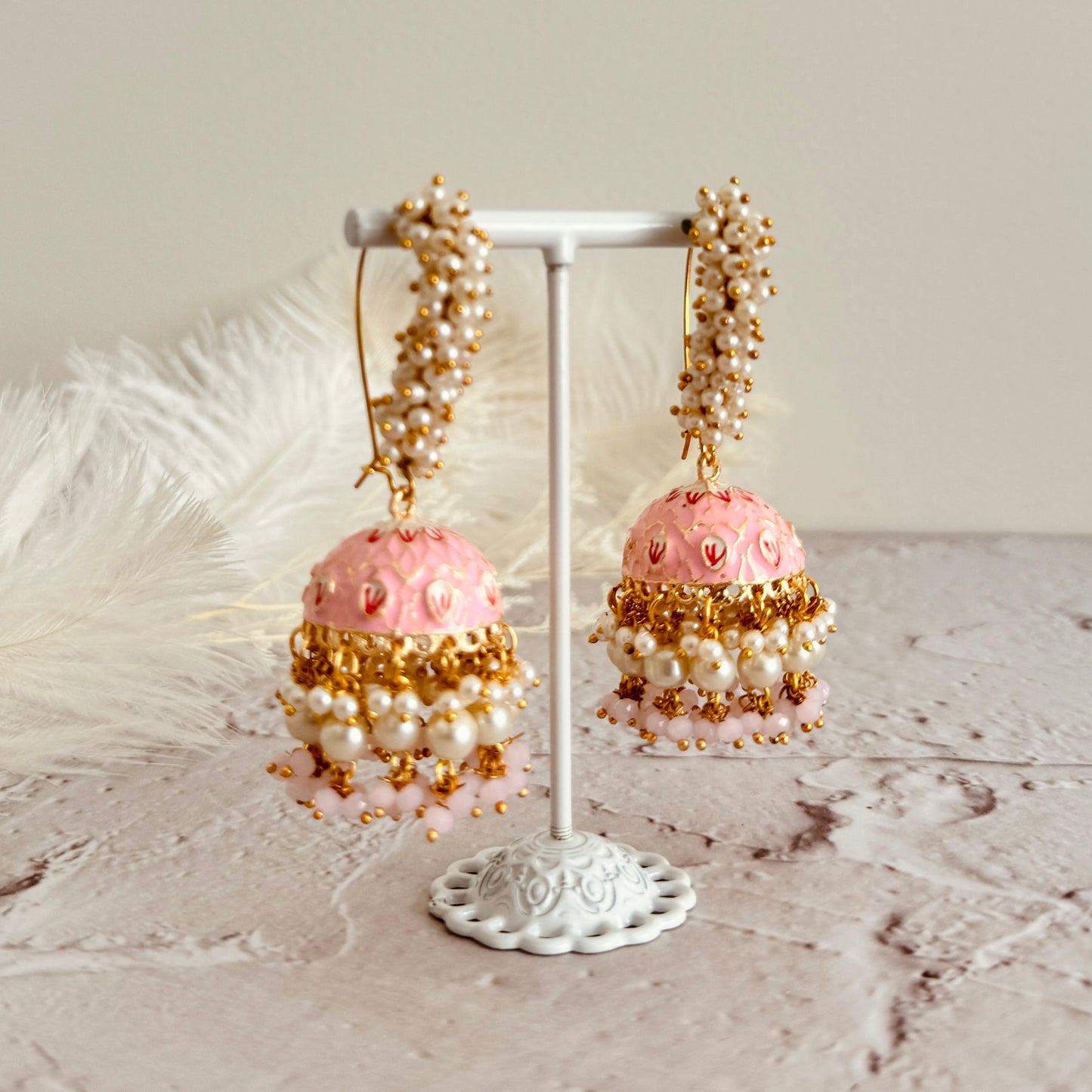 Megha Earrings (Pink)