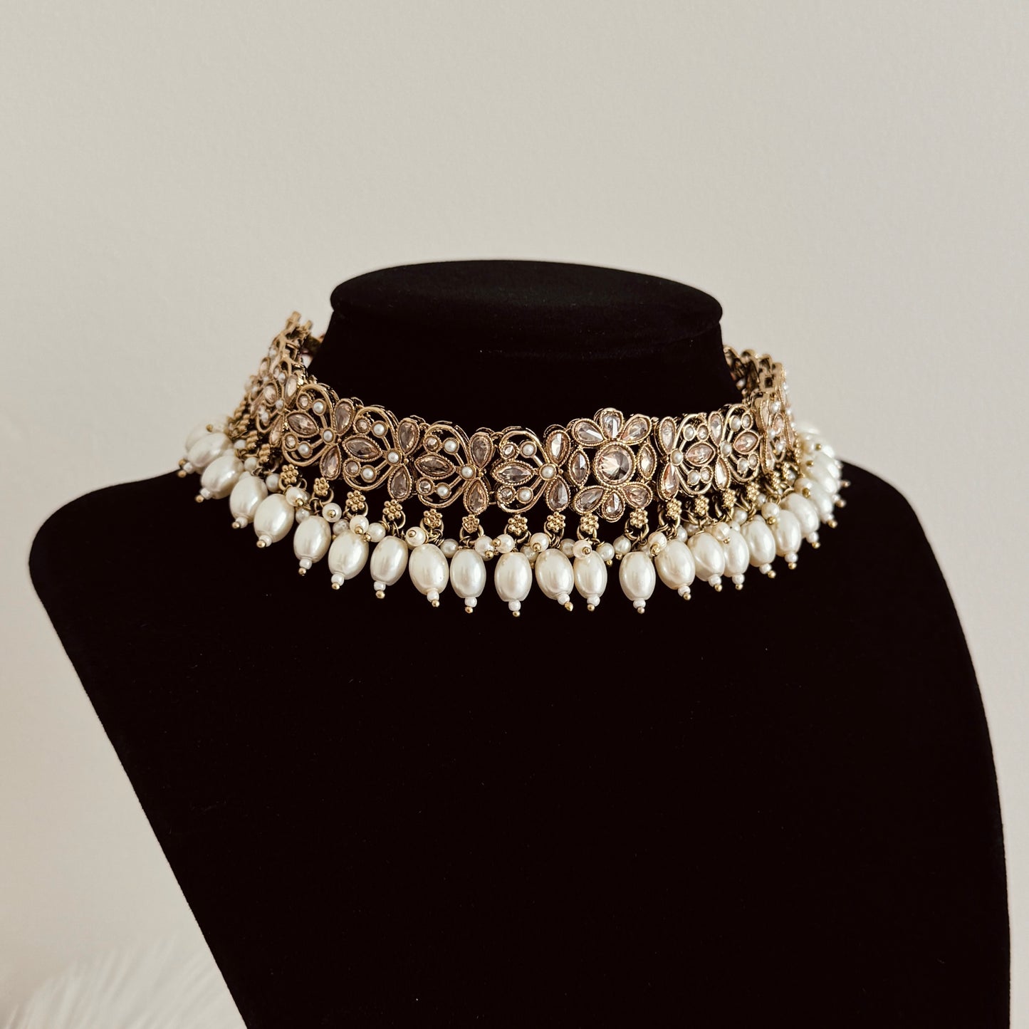 Reem Necklace Set (Gold/Pearl)
