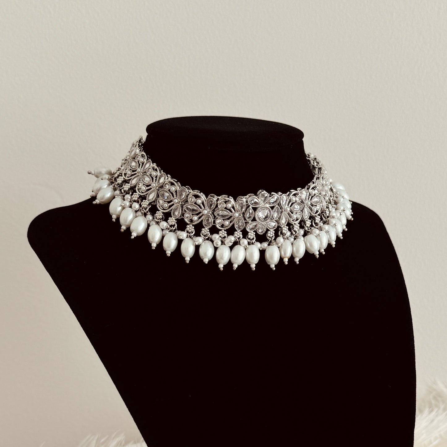 Reem Necklace Set (Silver)