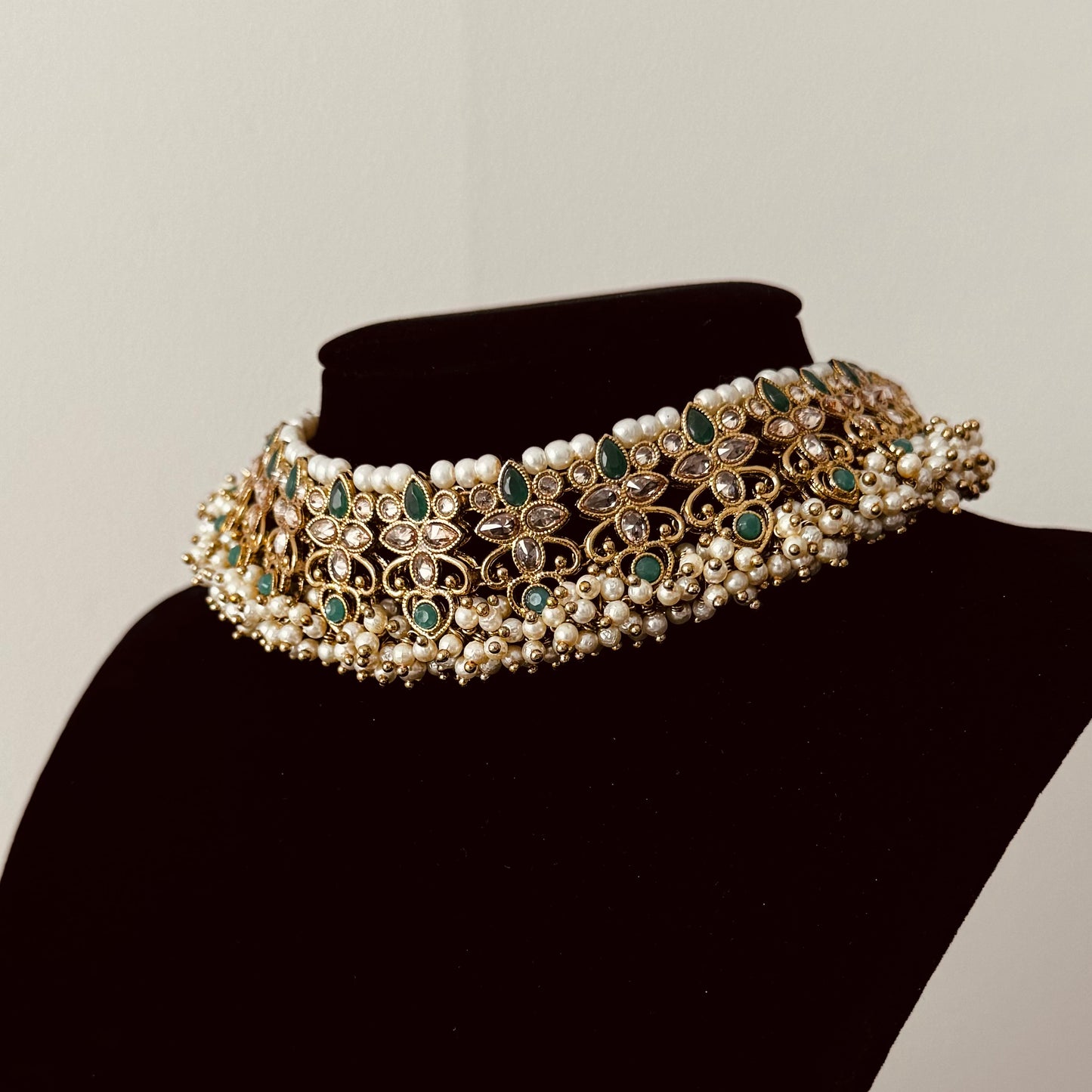 Sana Necklace Set (Emerald Green)