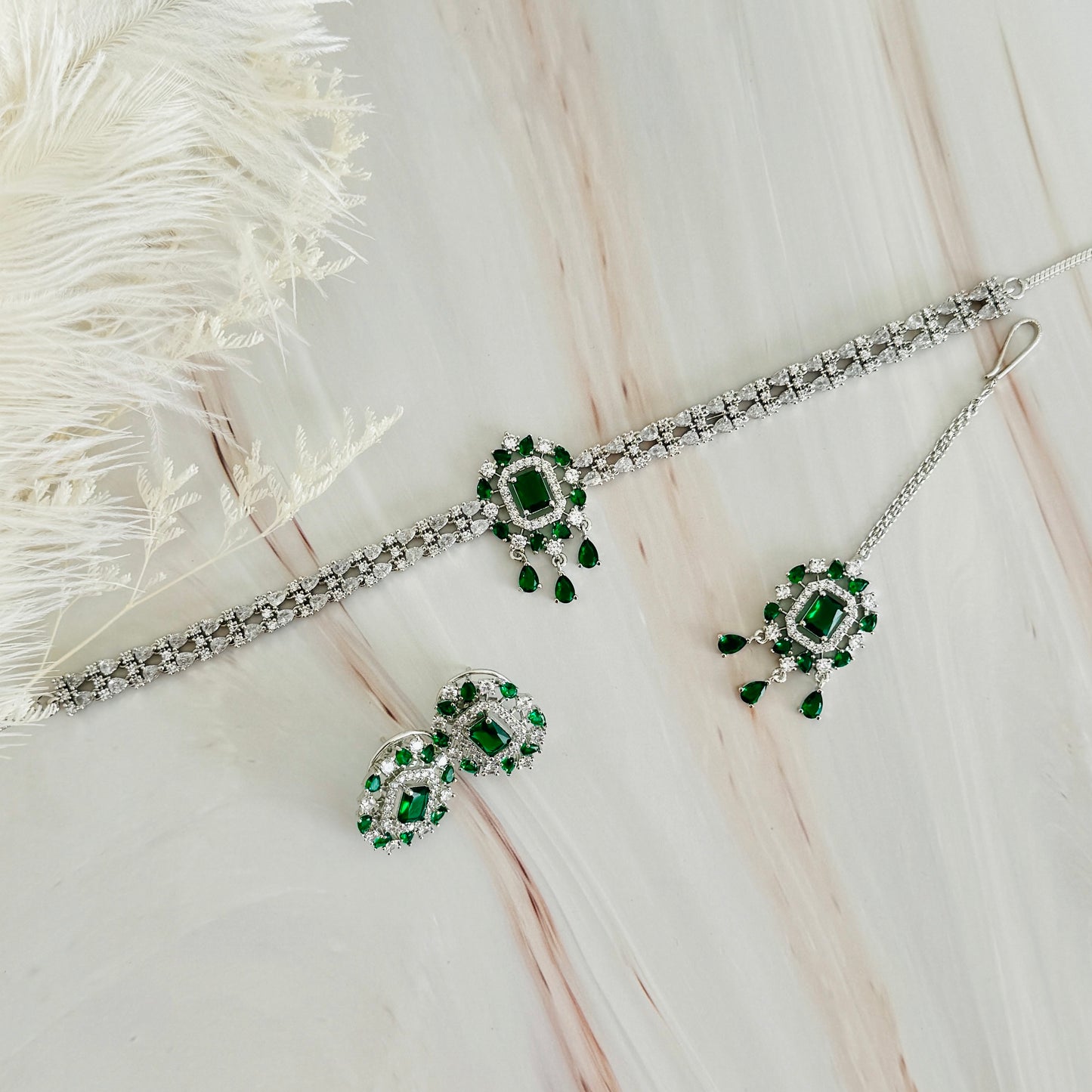 Sheena Necklace Set (Emerald Green)