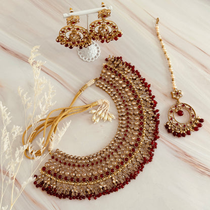 Ameera Necklace Set (Red)