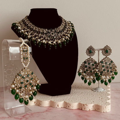 Laila Necklace Set (Emerald Green)