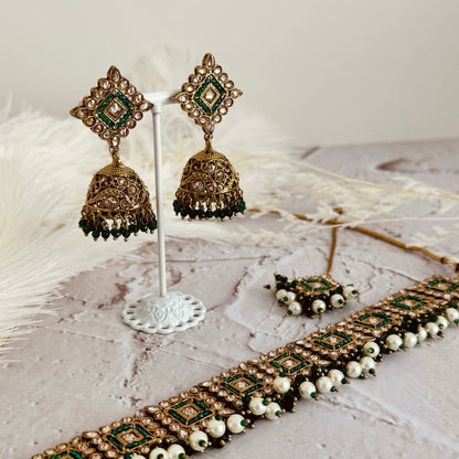 Mia Necklace Set (Emerald Green)