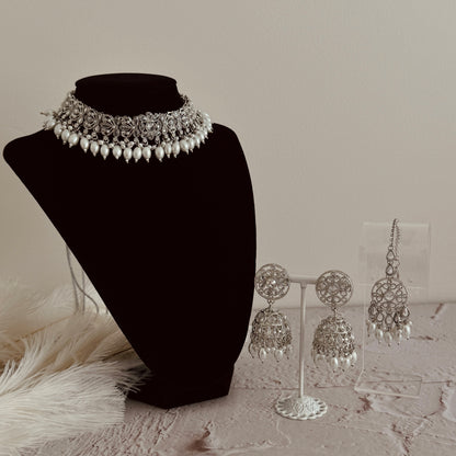Reem Necklace Set (Silver)